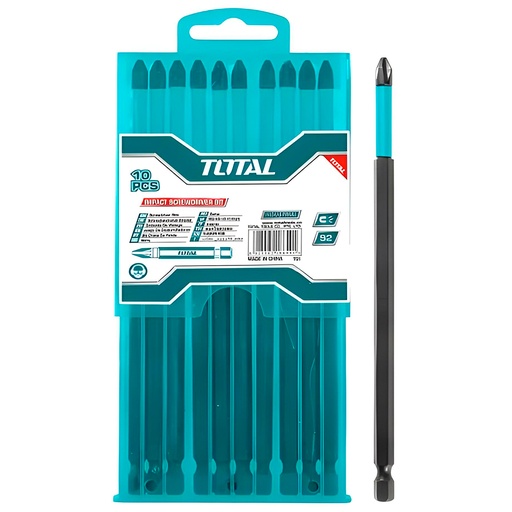 [21549] PUNTAS TALADRO IMANTADA PH2 200MM (+)  JUEGO X 10 PZS INDUSTRIAL SUPER TOTAL (TACIM16PH285)