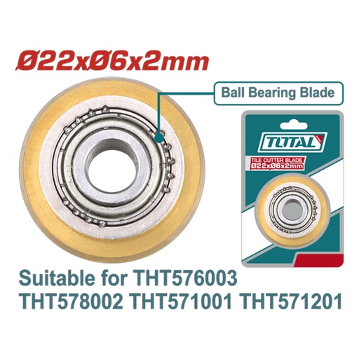 [21557] RODAJA CORTABALDOSA  CON BALINERA 22X06X2MM ADAPTABLE ( THT576003  THT578002 THT571001  THT571201) SUPER TOTAL (THT576003B)