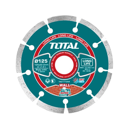 [22100] DISCO DIAMANTADO SEGMENTADO 5" X 7/8 PARA USO TWLC1256,  UTWLC1256 INDUSTRIAL SUPER TOTAL (TAC111254)