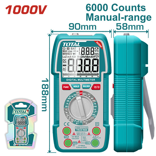 [21963] TESTER DIGITAL 1000V INDUSTRIAL  SUPER  TOTAL (TMT5310002)