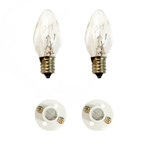 [135BK] BOMBILLO CANDELABRRO SENCILLO BLACO+SOKET CANDELABRO PASTA PQTX2 UDUQUE