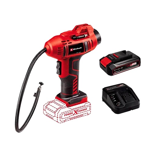 [17863] COMPRESOR MINI INALAMBRICO 20V 150PSI PARA CARRO INCLUYE BATERIA 4.0AH Y CARGADOR EINHELL (CE-CC 18 LI)(2071010)