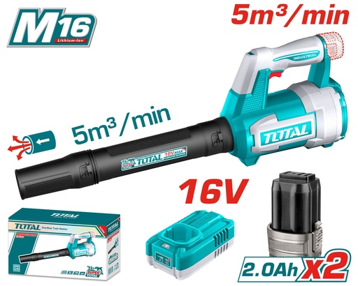 [22195] SOPLADORA INALAMBRICA 16V INCLUYE 2 BATERIAS 2.0AH Y CARGADOR INDUSTRIAL TOTAL ( UTABLI168082)