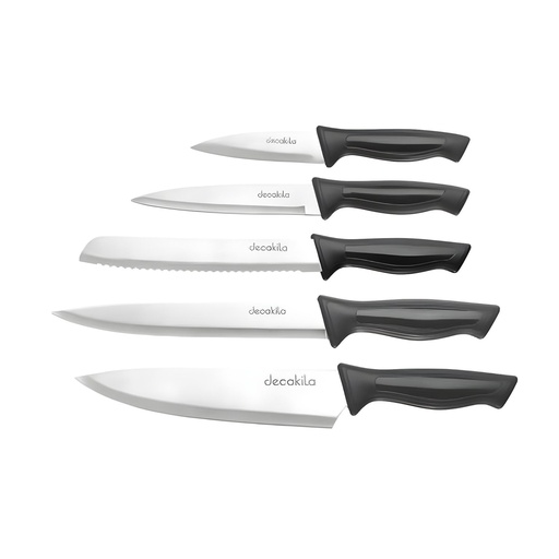 [22259] JUEGO DE CUCHILLOS PARA COCINA X 5 PCS DECAKILA (KMTT110B)