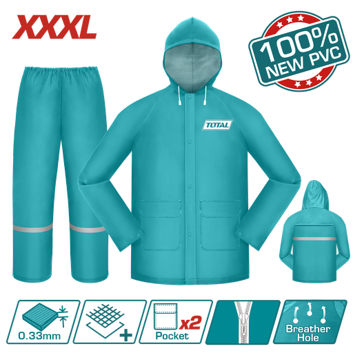 [22398] IMPERMEABLE PARA MOTO INDUSTRIAL TALLA XXXL TOTAL (THTRS031.XXXL)
