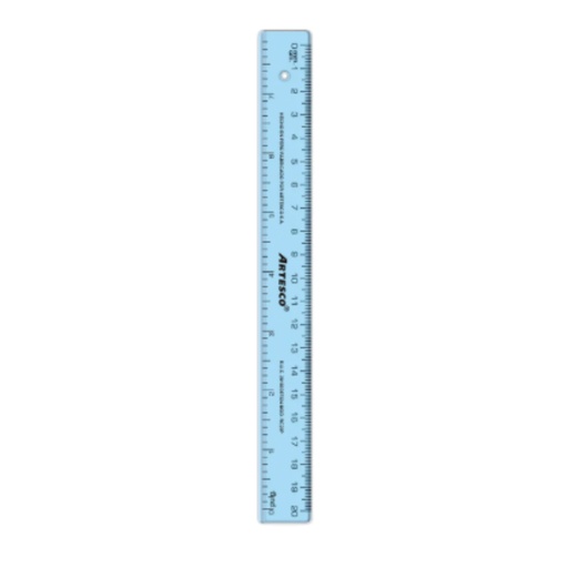 [PA12054] REGLA 20CM  ARTESCO ESCOLAR GRIS (12054)