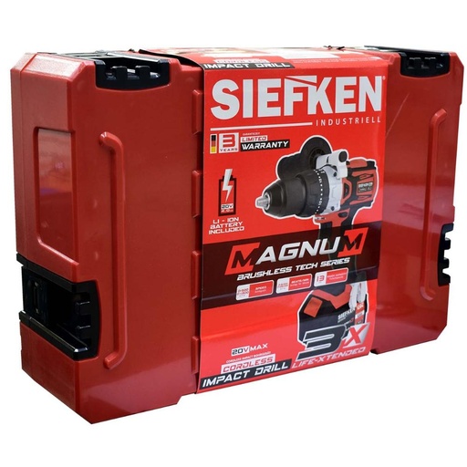 [12522] TALADRO SIEFKEN MAGNUM PERCUTOR 1/2 INALAMBRICO INDUSTRIAL 20V MAX(SBS001)
