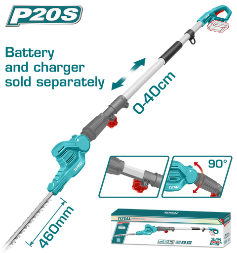[21209] CORTASETOS INALAMBRICA EXPANDIBLE 0-40CM 20V CARGADOR Y BATERIA SE VENDEN POR SEPARADOR  TOTAL (TPHT201601)
