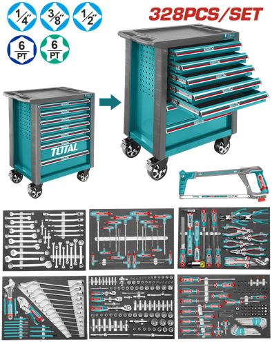 [22985] CAJA DE HERRAMIENTA CON 328 PZS INDUSTRIAL SUPER TOTAL (THPTCS73281)