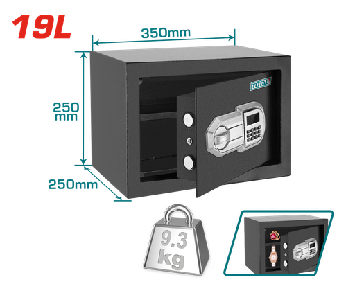 [23011] CAJA FUERTE DE SEGURIDAD CON CLAVE INTERCAMBIABLE (25X35X25)  SUPER TOTAL (TESF2501)
