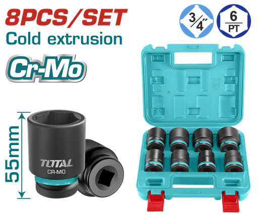 [23000] COPAS DE IMPACTO 3/4 JUEGO X 8 PZS 26 - 35 MM INDUSTRIAL SUPER TOTAL (THKISD34081)