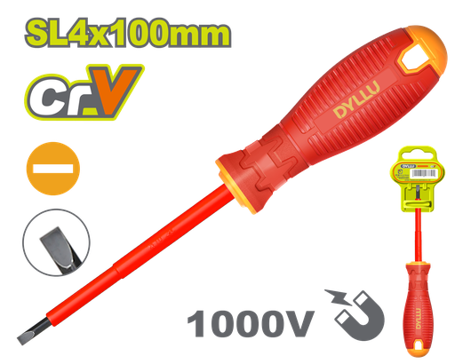 [22729] DESTORNILLADOR (-)  4" AISLADO 1000V DYLLU (DTSD7244)