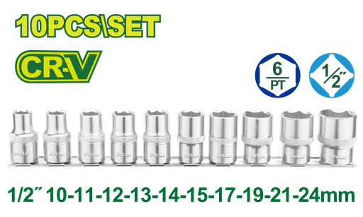 [22811] JUEGO DE COPAS 1/2" X 10 PZS  DYLLU (DTST2410)