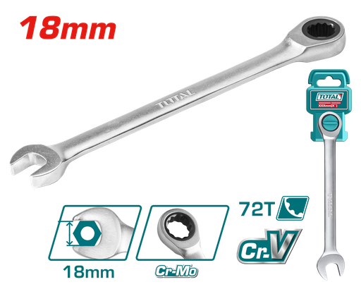 [23247] LLAVE MIXTA 18MM CON RACHE CR/V INDUSTRIAL SUPER TOTAL (TCSPAR181)