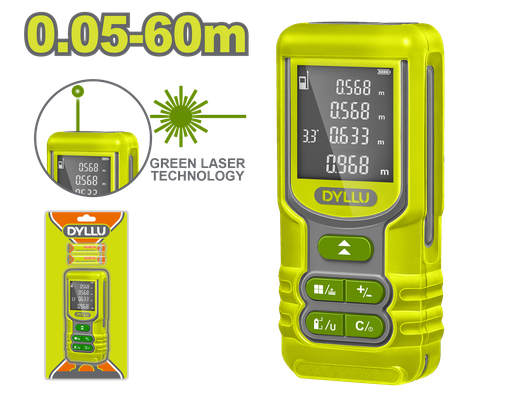 [22836] MEDIDOR DE DISTANCIA LASER 60M LUZ VERDE DYLLU (DTDL1526)