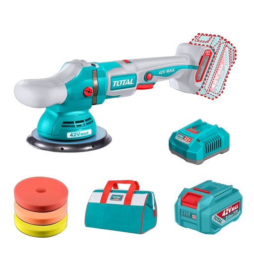 [23052] POLICHADORA INALAMBRICA 8" 42V INCLUYE 1 BATERIA 2.0AH, 1 CARGADOR Y ACCESORIOS  INDUSTRIAL SUPER TOTAL (UTAPLI42151)