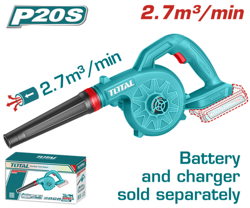 [22939] SOPLADORA INALAMBRICA 20V  BATERIA Y CARGADOR SE VENDEN POR SEPARADO SUPER TOTAL (TABLI2078)