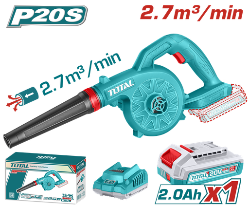 [22940] SOPLADORA INALAMBRICA 20V  INCLUYE 1 BATERIA 2.0AH Y 1 CARGADOR 20V SUPER TOTAL  (UTABLI20781)