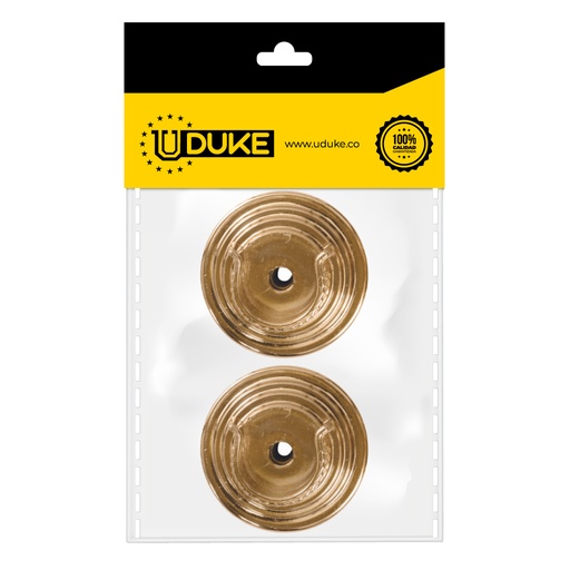 [8745K] ACCESORIO CORTINERO PLAFON DORADO EN U (ABIERTO) 1 PAQ X 2 UDUKE
