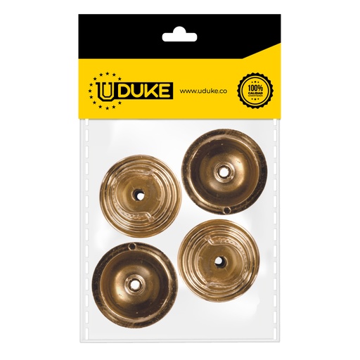 [8747K] ACCESORIO CORTINERO PLAFON DORADO EN U (ABIERTO) 1/2 PAQ X 4 UDUKE