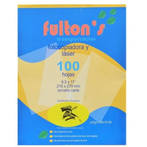 [PA7699] ACETATO FOTOLASER CARTA X50HJ ARTTER FULTON┤S