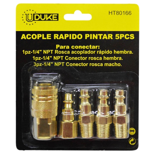 [19580] ACOPLE RAPIDO PINTAR UDUKE JUEGO X 5 PCS PARA COMPRESOR (HT80166)