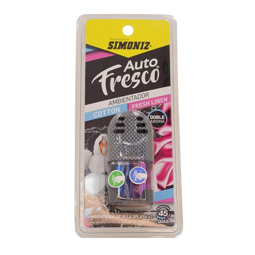 [18624] AMBIENTADOR SHICK SPLASH X 2 COTTON & FRESH LINEN SIMONIZ (107884)