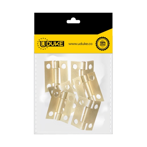 [8393K] BISAGRA COMUN 2 1/2" DORADA C.20 PQT X 3 UDUKE