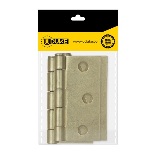 [115K] BISAGRA NUDO CABEZA PLANA DORADA 3X3 (C-16 PQT X 3 UDUKE)