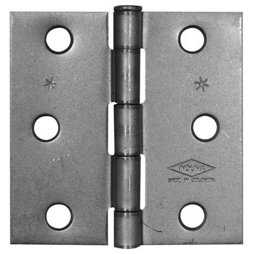 [7610] BISAGRA NUDO CABEZA PLANA HIERRO INDUMA 3X3 TRIO BOLSA (CAL 16) X12 PARES - CERRAJERIA (T1304-165)