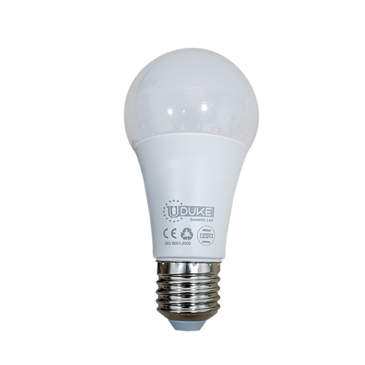 [8794C] BOMBILLO LED 12W UDUKE LUZ CALIDA E27 MULTIVOLTAGE (3500K) (A60) (HT80398C) (GARANTIA 2 AÐOS)