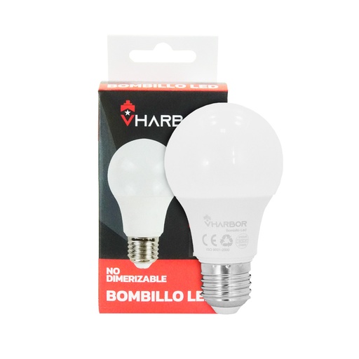 [19956] BOMBILLO LED 7W VHARBOR LUZ DIA E27 MULTIVOLTAGE (6500K)(A60)(HT2231)