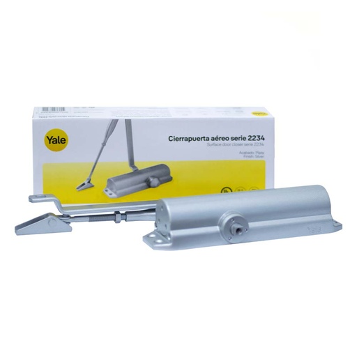 [M0008] BRAZO CIERRA PUERTA YALE 80 KG 2 (2234) PLATA (8320)