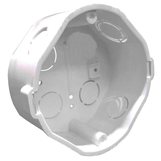 [7601] CAJA PLASTICA OCTAGONAL BLANCA INDUMA CERTICADA