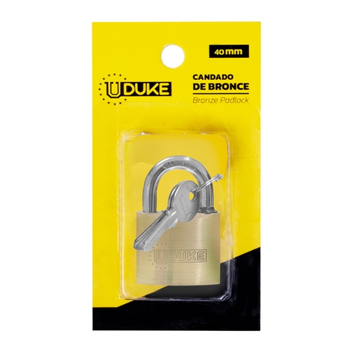 [6334K] CANDADO 40MM BRONCE FINO EN BLISTER UDUKE (GARANTIA 5 AÐOS)