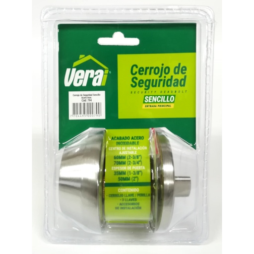 [IH8720] CERROJO DE SEGURID ACERO INOX (0000794) VERA