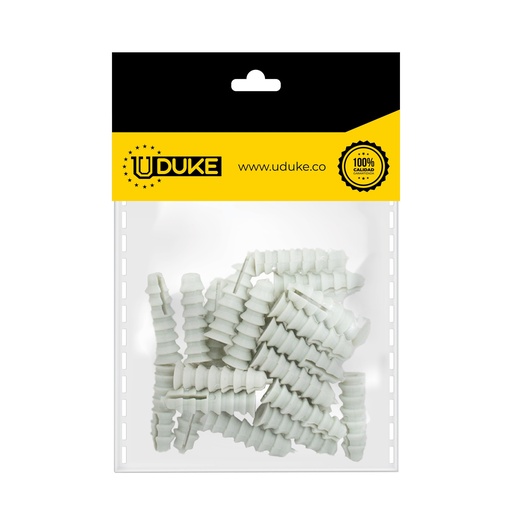 [447K] CHAZO 1/4" PLASTICO ESTRIADO PQT X 40 UDUKE