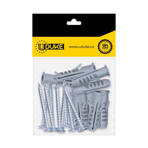 [13606K] CHAZO CON TORNILLO 3/8" PLASTICO PQT X 10 UDUKE
