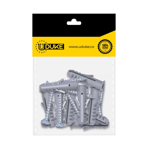 [13605K] CHAZO CON TORNILLO 5/16" PLASTICO PQT X 10 UDUKE