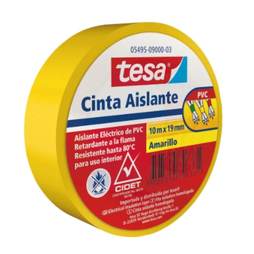 [IH400412] CINTA AISLANTE 19X10MTS AMARILLA