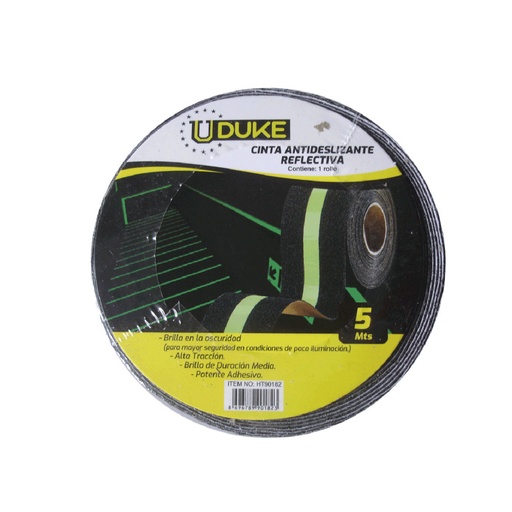[13750] CINTA ANTIDESLIZANTE 2" 5mts REFLECTIVA NEGRA UDUKE (HT90182)