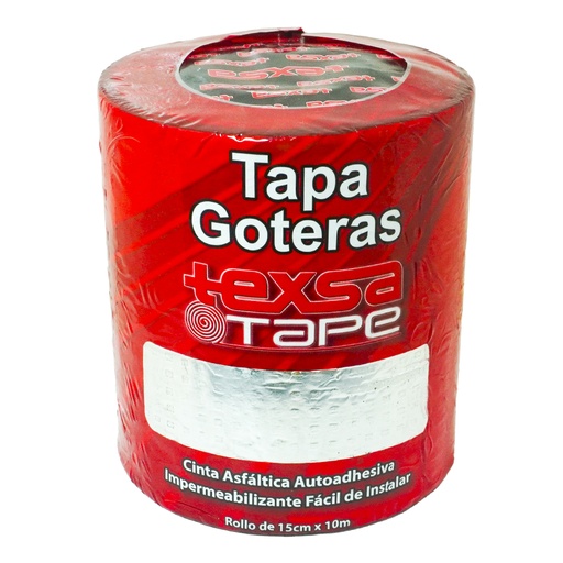 [20329] CINTA ASFALTICA TAPA GOTERAS 15 cm x 10m ALUMINIO TEXSA
