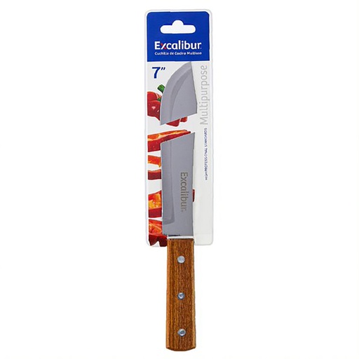 [17463] CUCHILLO 7 MULTIUSOS INOX MANGO MADERA EXCALIBUR