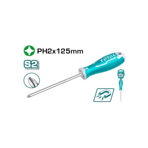 [16540] DESTORNILLADOR 2X125MM (+) PUNTA INMANTADA INDUSTRIAL TOTAL (THT26PH2125)
