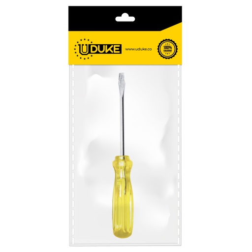 [667K] DESTORNILLADOR AMARILLO 1/4X4 (-) DSF-6118 PQT X 1 UDUKE