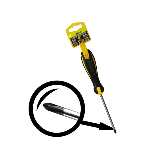 [11073] DESTORNILLADOR UDUKE MANGO CAUCHO 1/4X4" C/V (+) (HT80203)