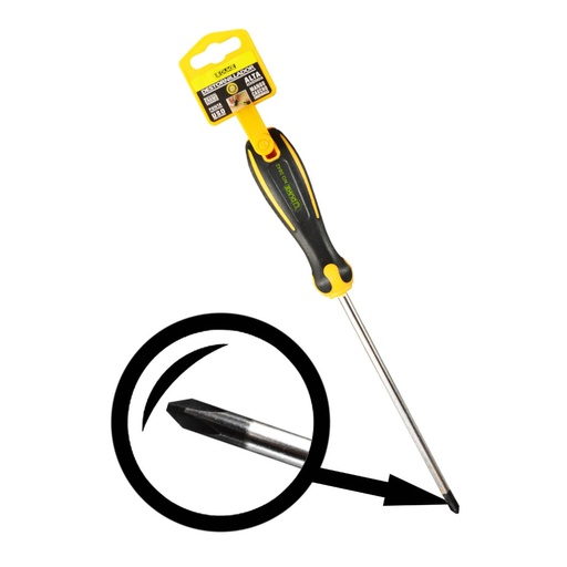 [11074] DESTORNILLADOR UDUKE MANGO CAUCHO 1/4X6" C/V (+) (HT80204)