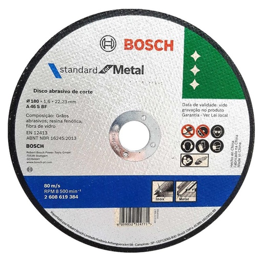 [14239] DISCO BOSCH CORTE METAL 7 PLANO (180*1.6*22.23MM)