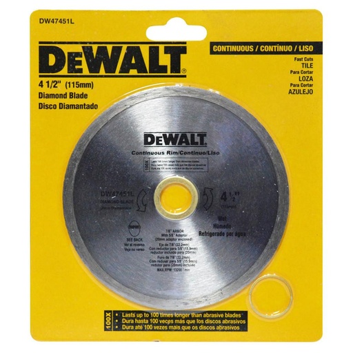 [7918] DISCO DIAMANTADO CONTINUO DEWALT 4 1/2