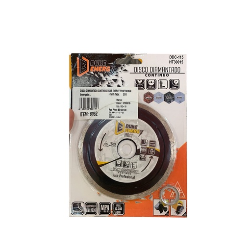 [6052] DISCO DIAMANTADO CONTINUO HOYOS 4 1/2" (HT30015)